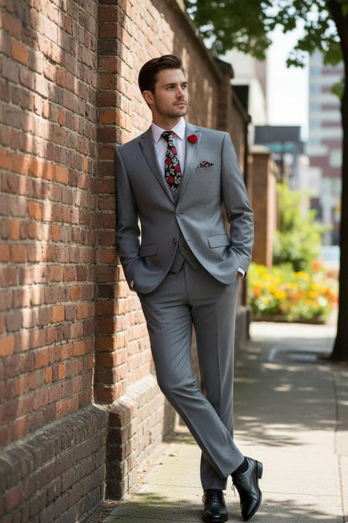 Light Grey Vinci 2-Button Notch Tuxedo