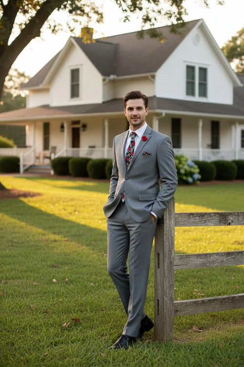 Light Grey Vinci 2-Button Notch Tuxedo