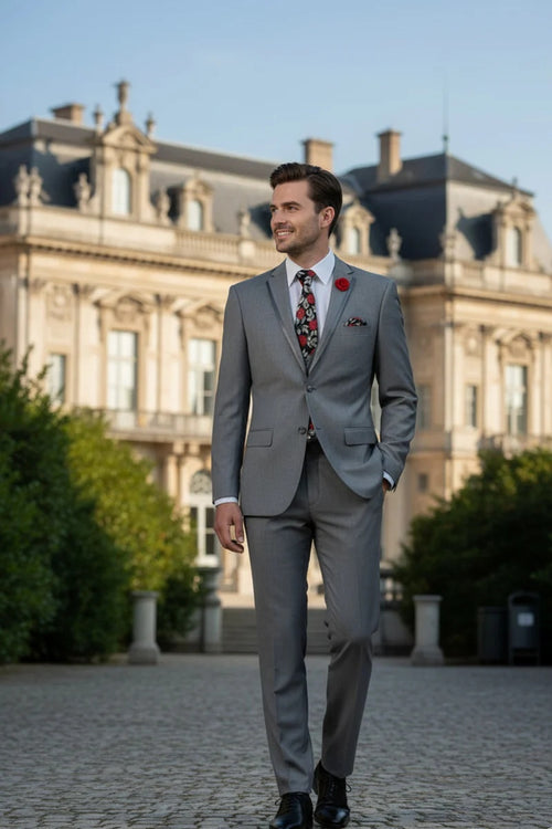 Light Grey Vinci 2-Button Notch Tuxedo