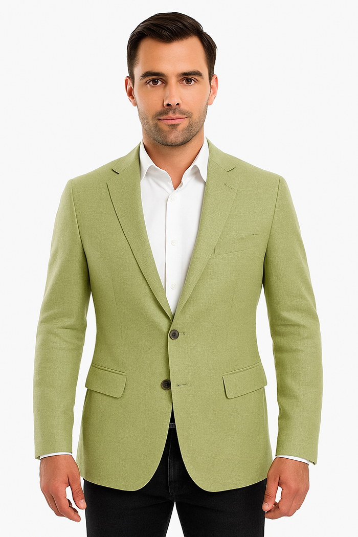 Tailoring Men's Mint Green Two Button Blazer by Tazio Tailoring