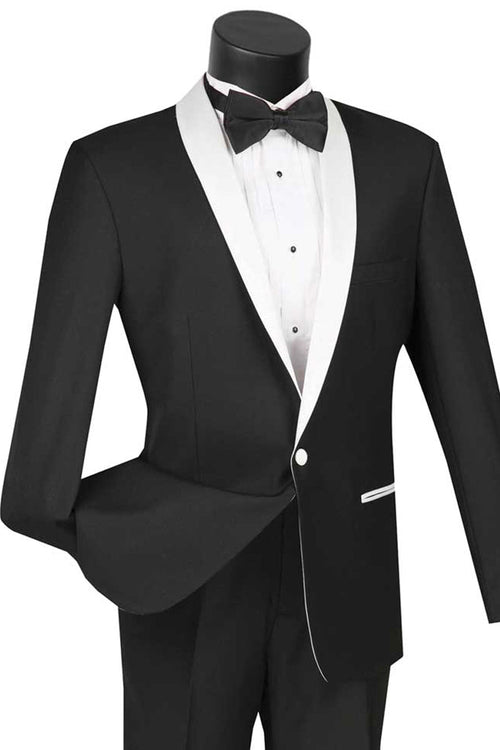 Mens Slim Fit Polka Dot Sharkskin Tuxedo in Fuschia by Vinci