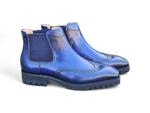 Lug Sole Chelsea Boot with Wingtip Toe