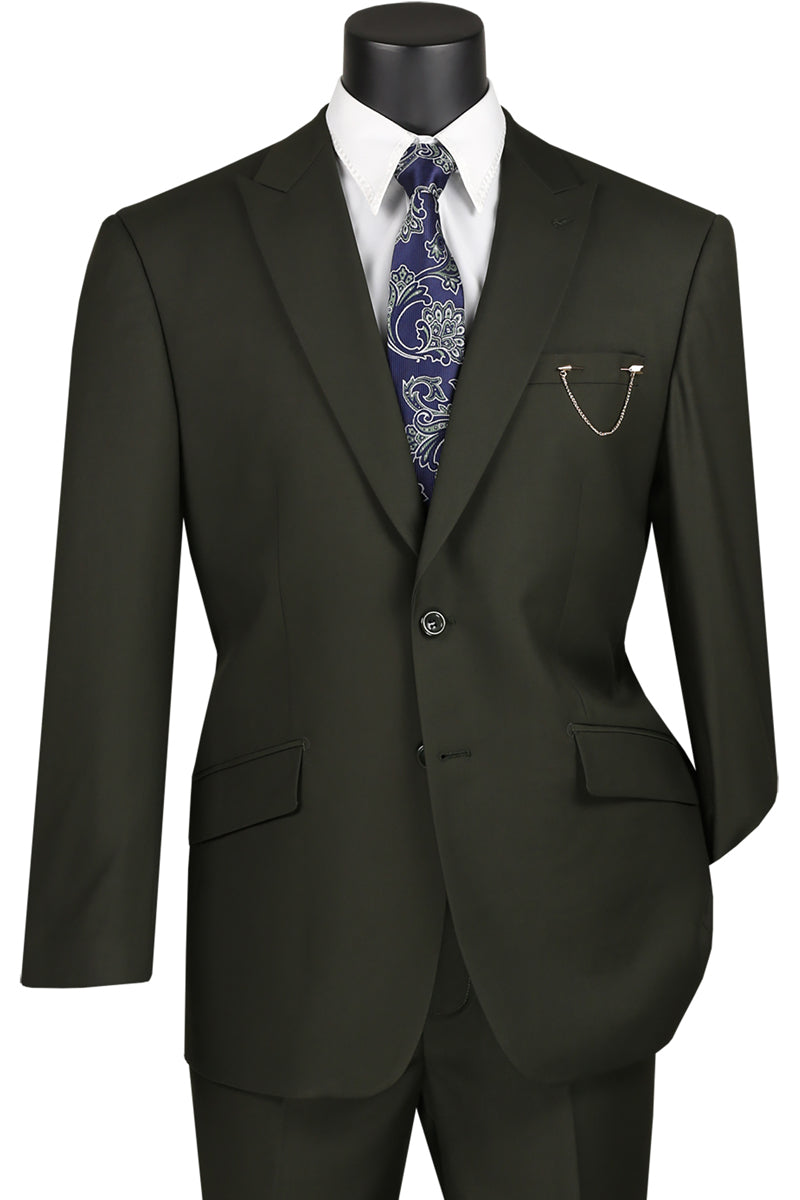 Burgundy Slim Fit Men's 2 Piece Business Suit 2 Button by Vinci