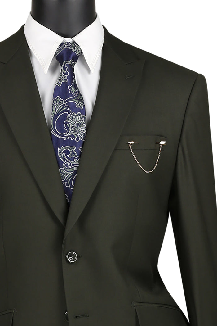 Burgundy Slim Fit Men's 2 Piece Business Suit 2 Button by Vinci