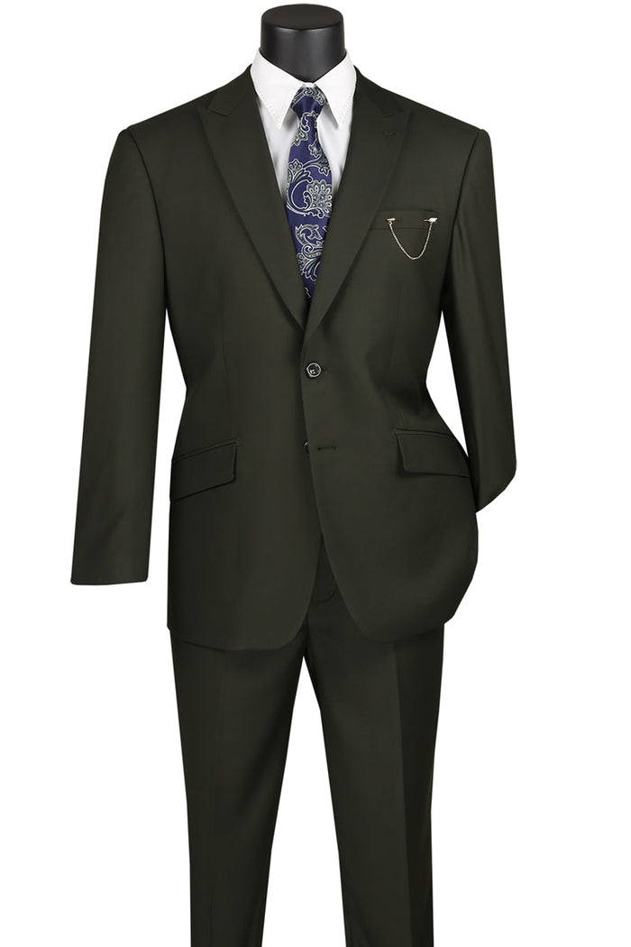Burgundy Slim Fit Men's 2 Piece Business Suit 2 Button by Vinci