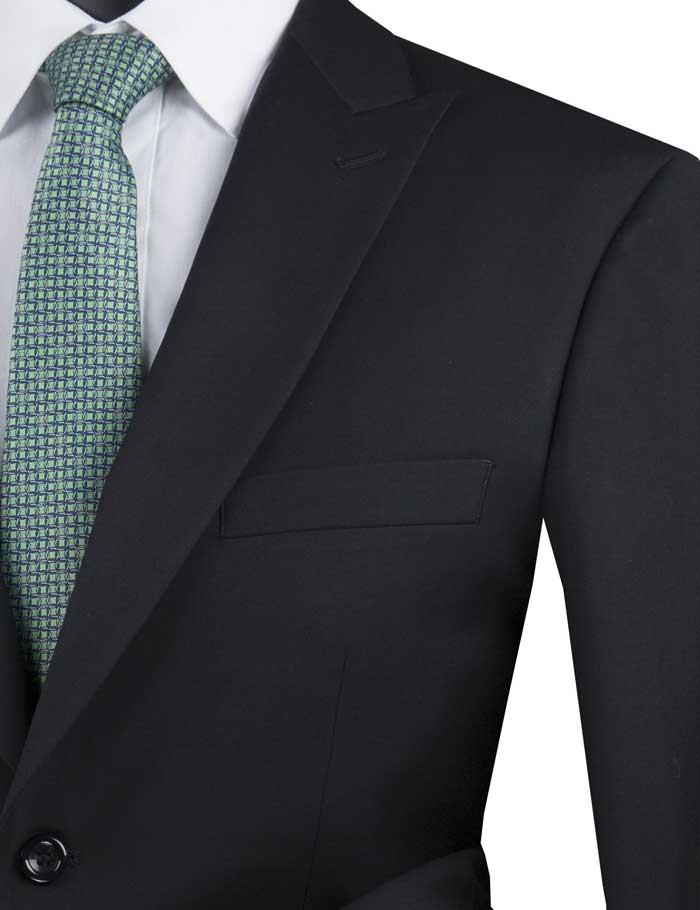Birdseye Pattern Modern Fit 3 Piece Charcoal Suit with Contrast Trim by Vinci