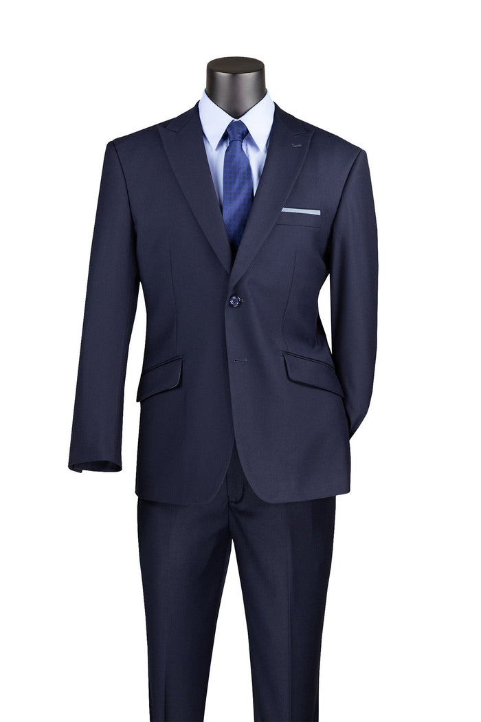 Slim Fit Men's Suit 2 Piece 2 Button in Twilight Blue by Vinci