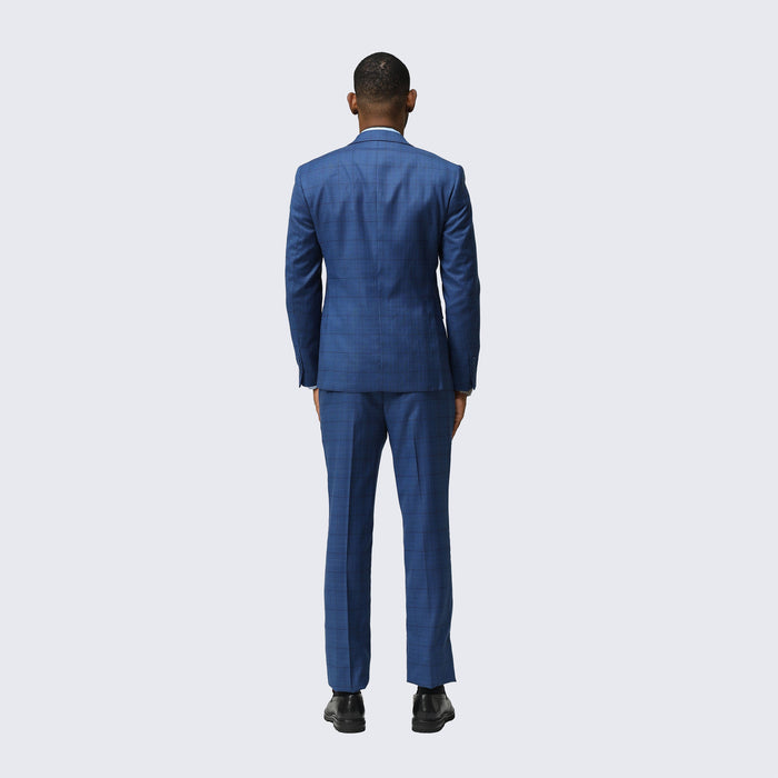 Dark Blue Skinny Fit Suit Three Piece Set - Wedding - Prom by Tazzio