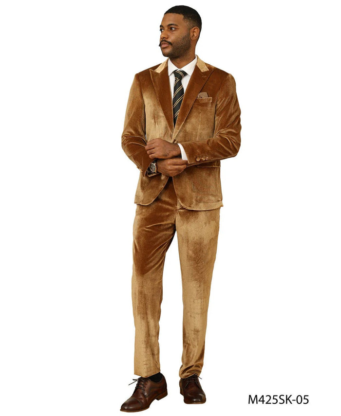 Big and Tall Blazer - Double Breasted Tuxedo Dinner Jacket in Color Gold Plus Size Paisley Sport Coat by USA Men's Outlet