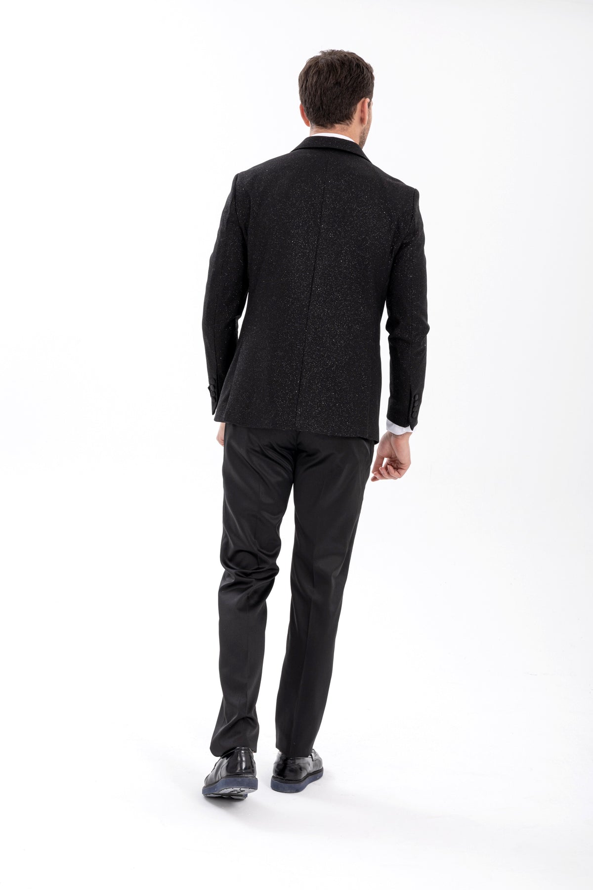 Mens Glitter Sequin Flashy in Color "Black" Tuxedo Dinner Jacket Blazer Sportcoat