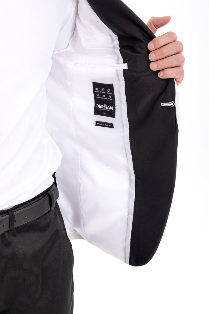 Mens Glitter Sequin Flashy in Color "White" Tuxedo Dinner Jacket Blazer Sportcoat