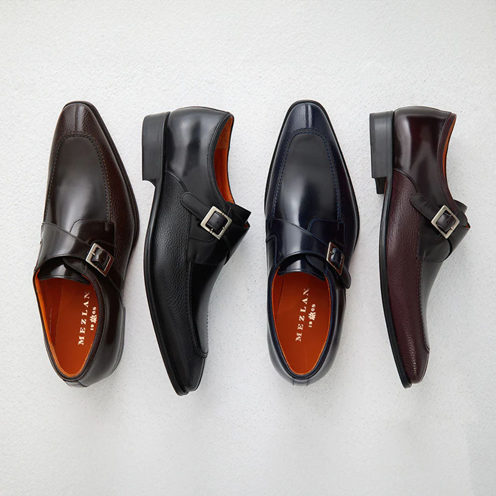 Mezlan Pego Deerskin Monk Strap Brown (21158)