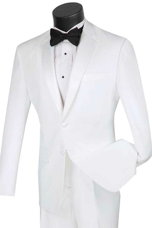 Mens Slim Fit Wool Feel Tuxedo in Navy by Vinci