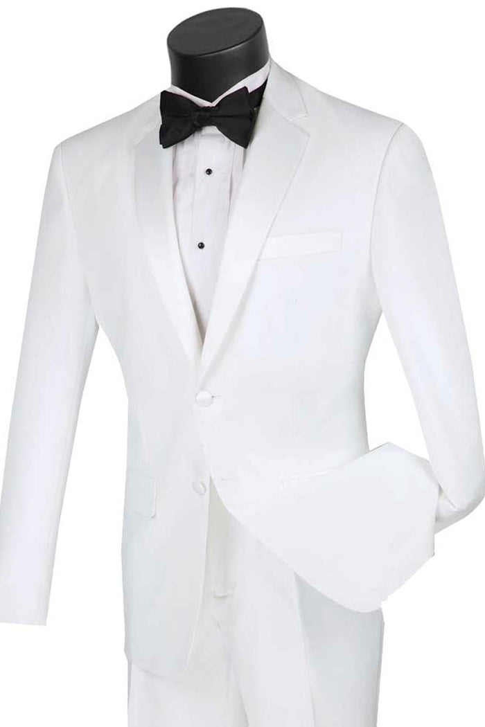 Mens Slim Fit Wool Feel Tuxedo in Navy by Vinci