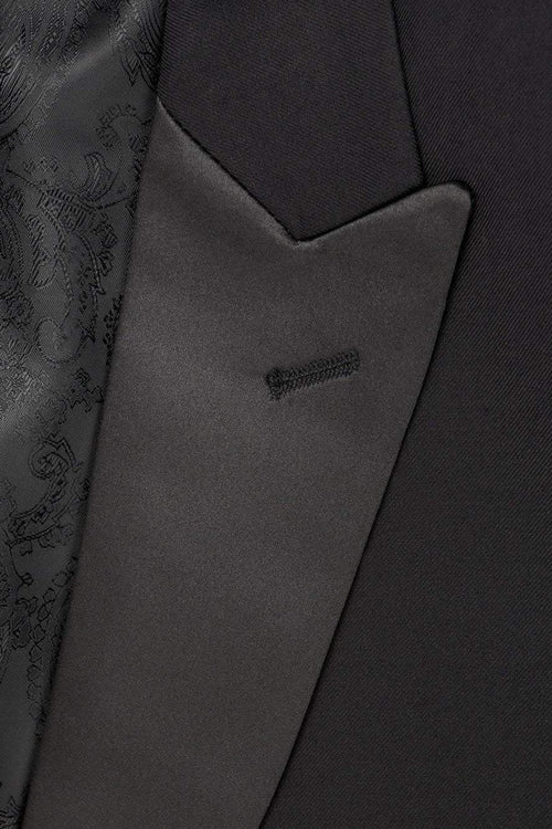 Men's Black Peak Tailcoat Jacket-Premium Stretch Blend Fabric