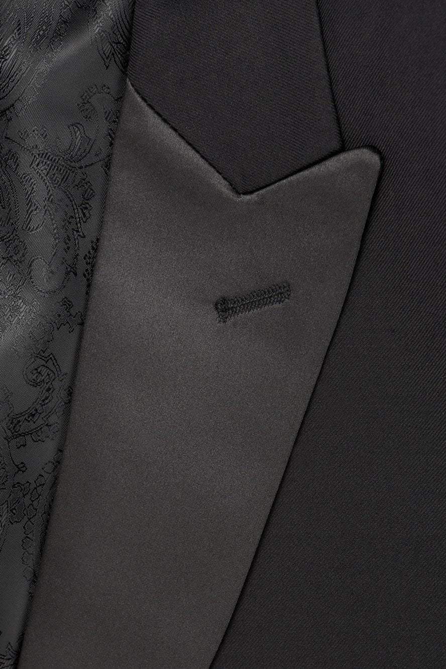Men's Black Peak Tailcoat Jacket-Premium Stretch Blend Fabric