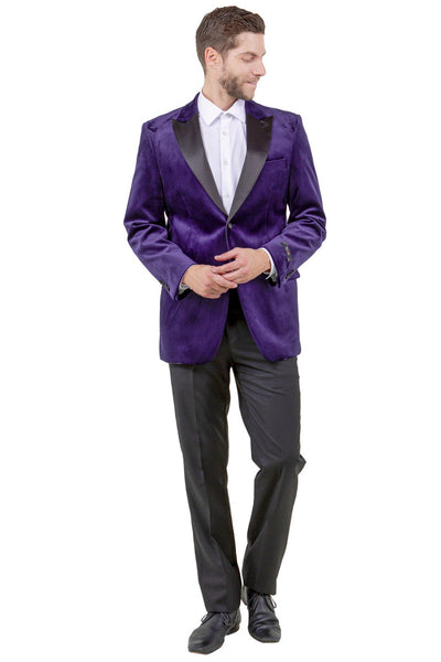Men's Velvet Tuxedo Jacket in Purple from Tazio Suits