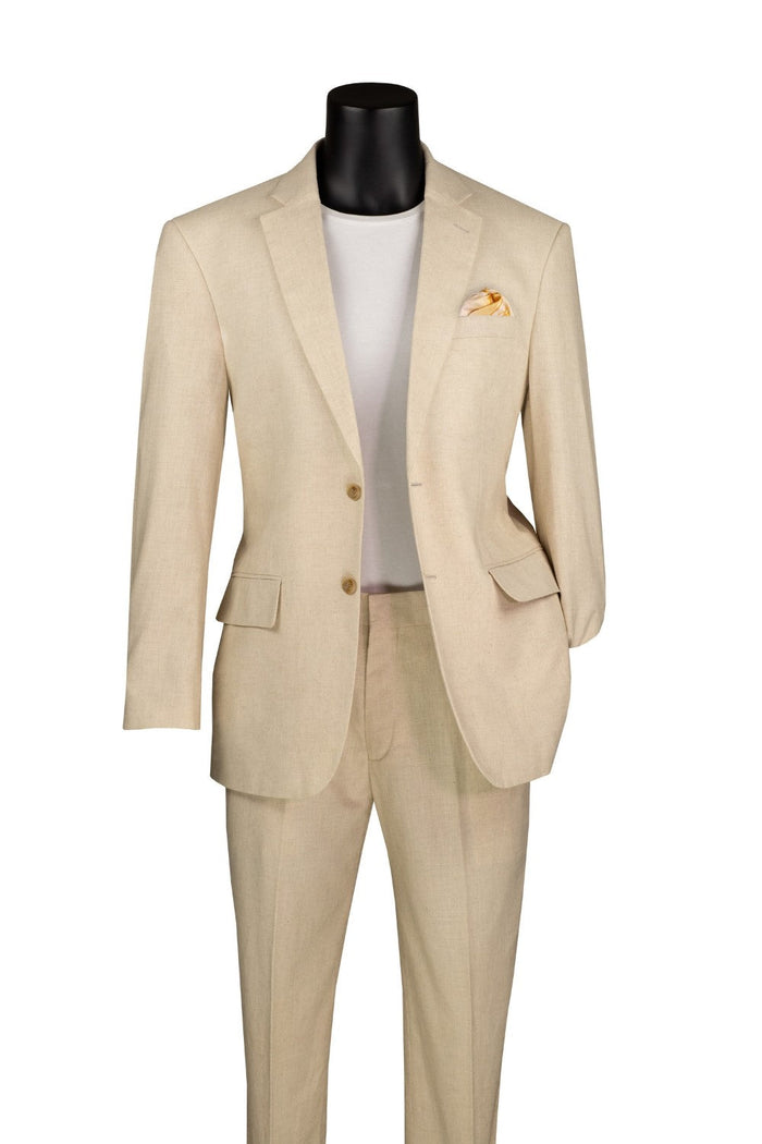 Nola Collection - Patriot Blue Regular Fit 2 Piece Suit Flat Front Pants with 2″ Elastic Waistband by Vinci