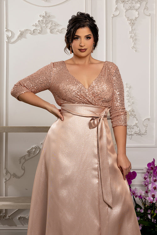 Short Sleeve Mother of the Groom Dress with Slit