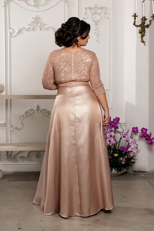 Short Sleeve Mother of the Groom Dress with Slit