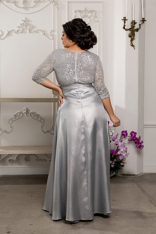Short Sleeve Mother of the Groom Dress with Slit