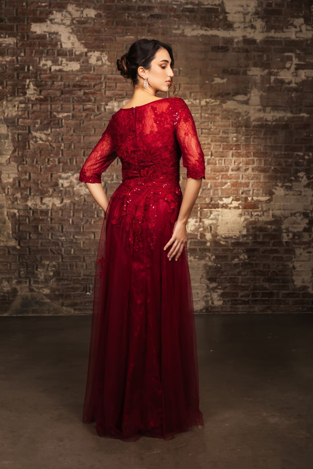 Mother Of The Bride Dress 3/4 Sleeves A-Line Gown By May Queen MQ2143-New Collection