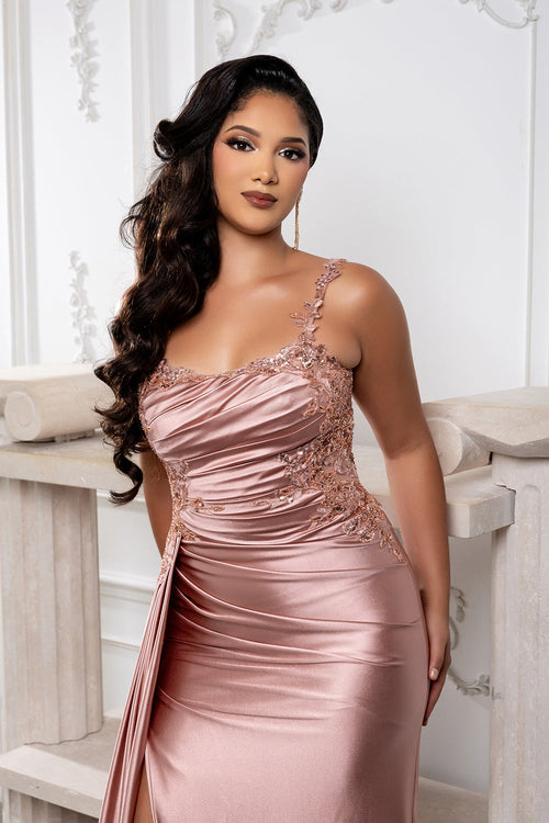 Prom Dress Square Neck Sleeveless Gala Gown By May Queen MQ2145