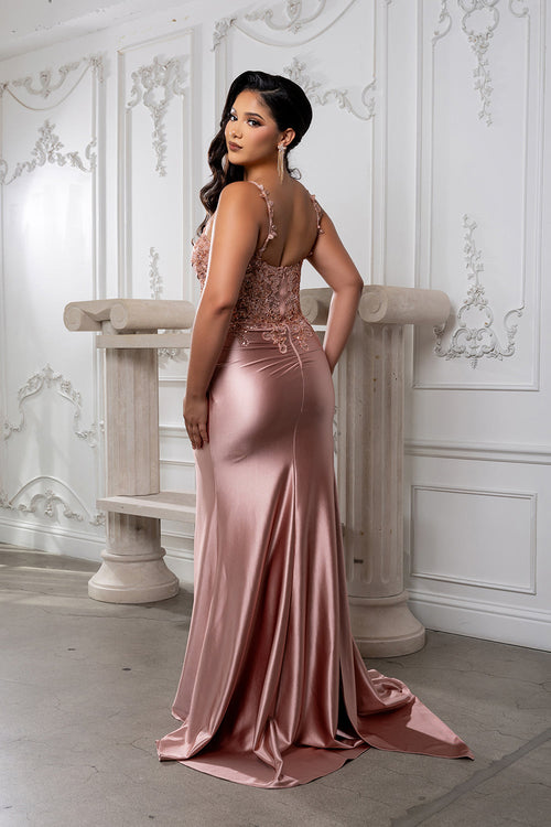 Prom Dress Square Neck Sleeveless Gala Gown By May Queen MQ2145