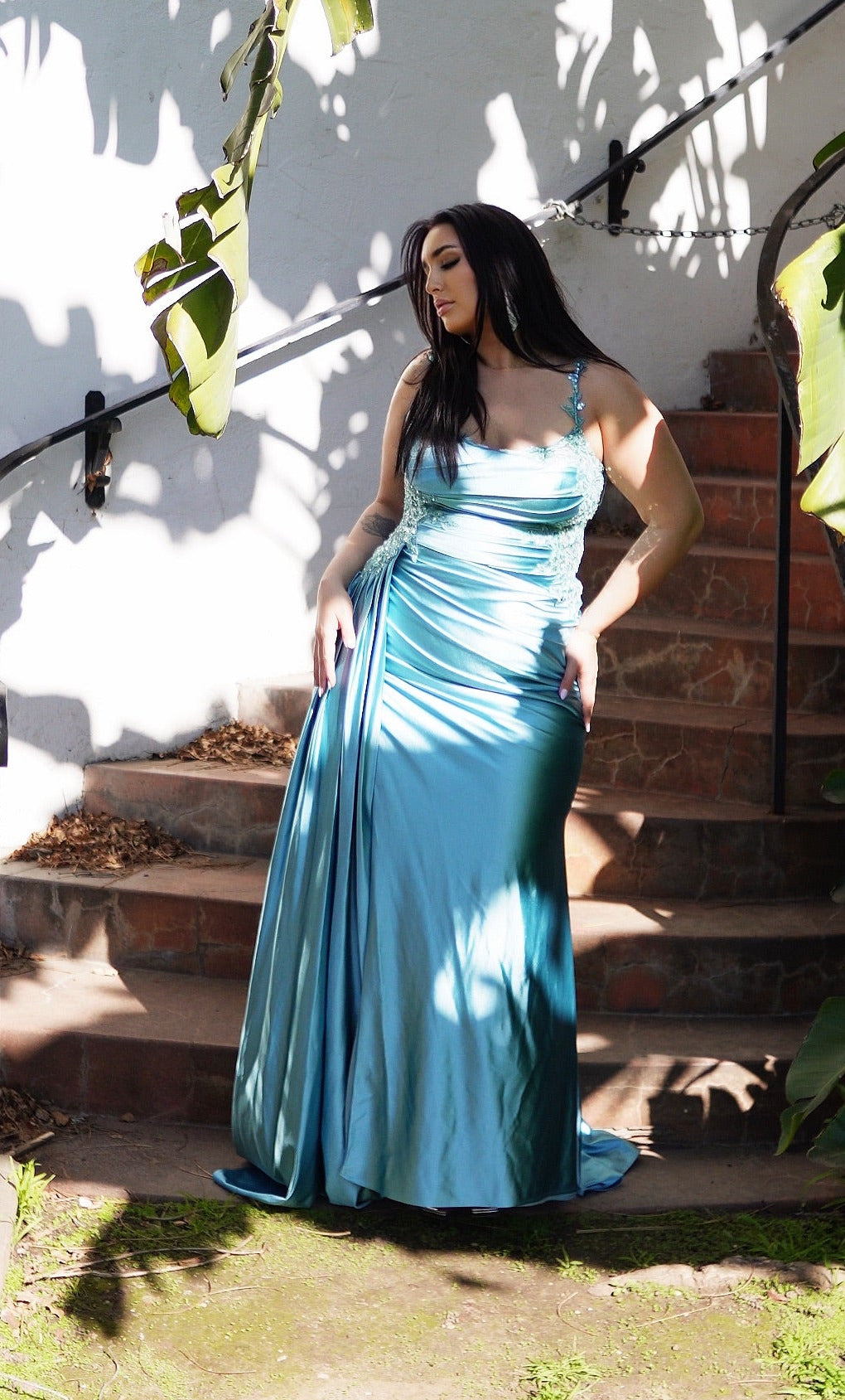 Prom Dress Square Neck Sleeveless Gala Gown By May Queen MQ2145