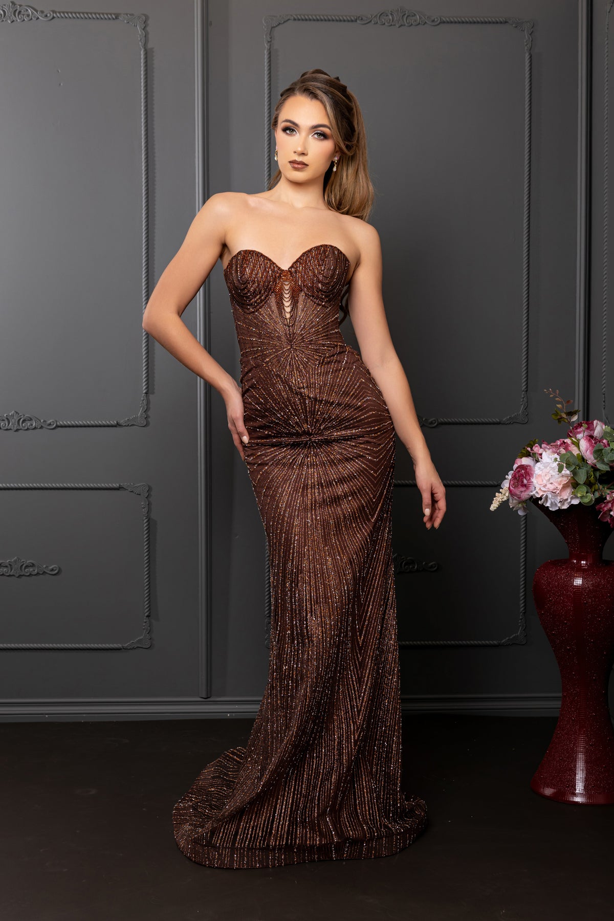 Strapless Corset Sequin Evening Gown | Sparkling Mermaid Prom Dress By May Queen MQ2195