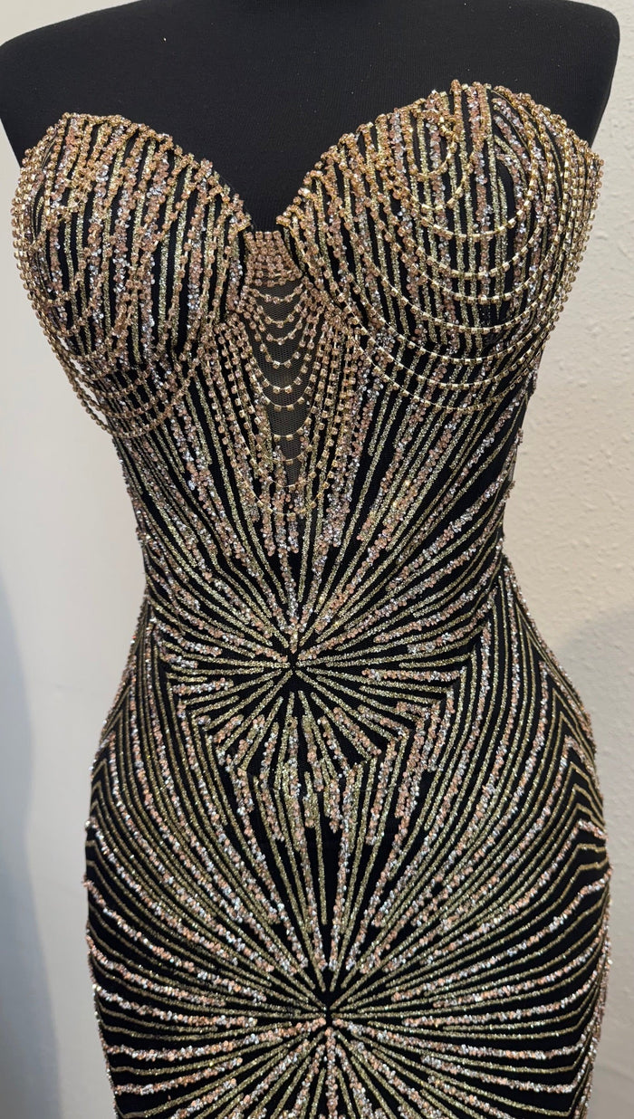 Strapless Corset Sequin Evening Gown | Sparkling Mermaid Prom Dress By May Queen MQ2195