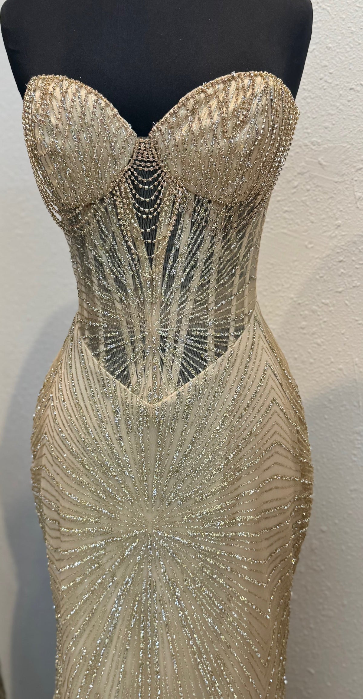 Strapless Corset Sequin Evening Gown | Sparkling Mermaid Prom Dress By May Queen MQ2195