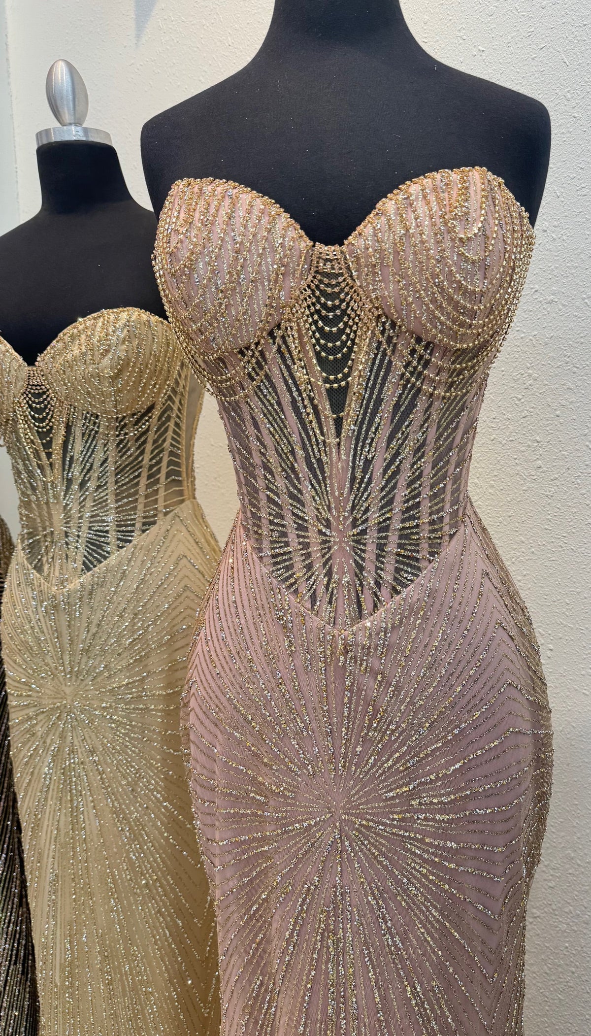Strapless Corset Sequin Evening Gown | Sparkling Mermaid Prom Dress By May Queen MQ2195
