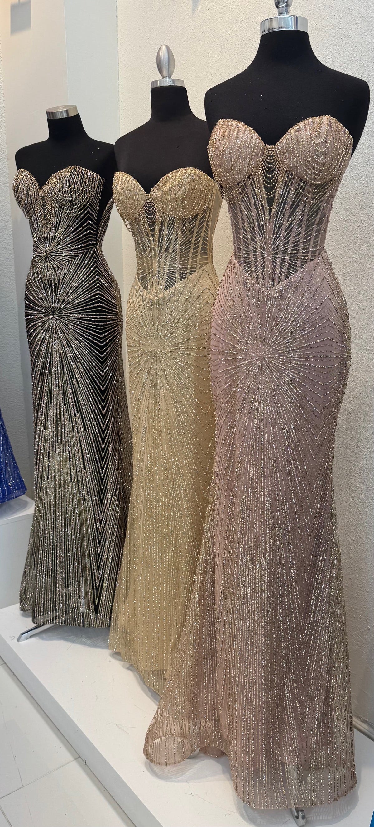 Strapless Corset Sequin Evening Gown | Sparkling Mermaid Prom Dress By May Queen MQ2195