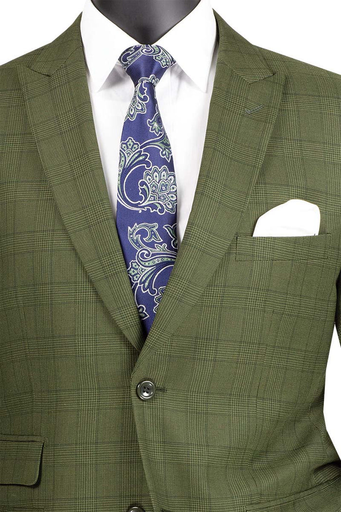 Sovana Collection - Regular Fit 3 Piece Suit 2 Button Tone on Tone Stripe in Gray by Vinci