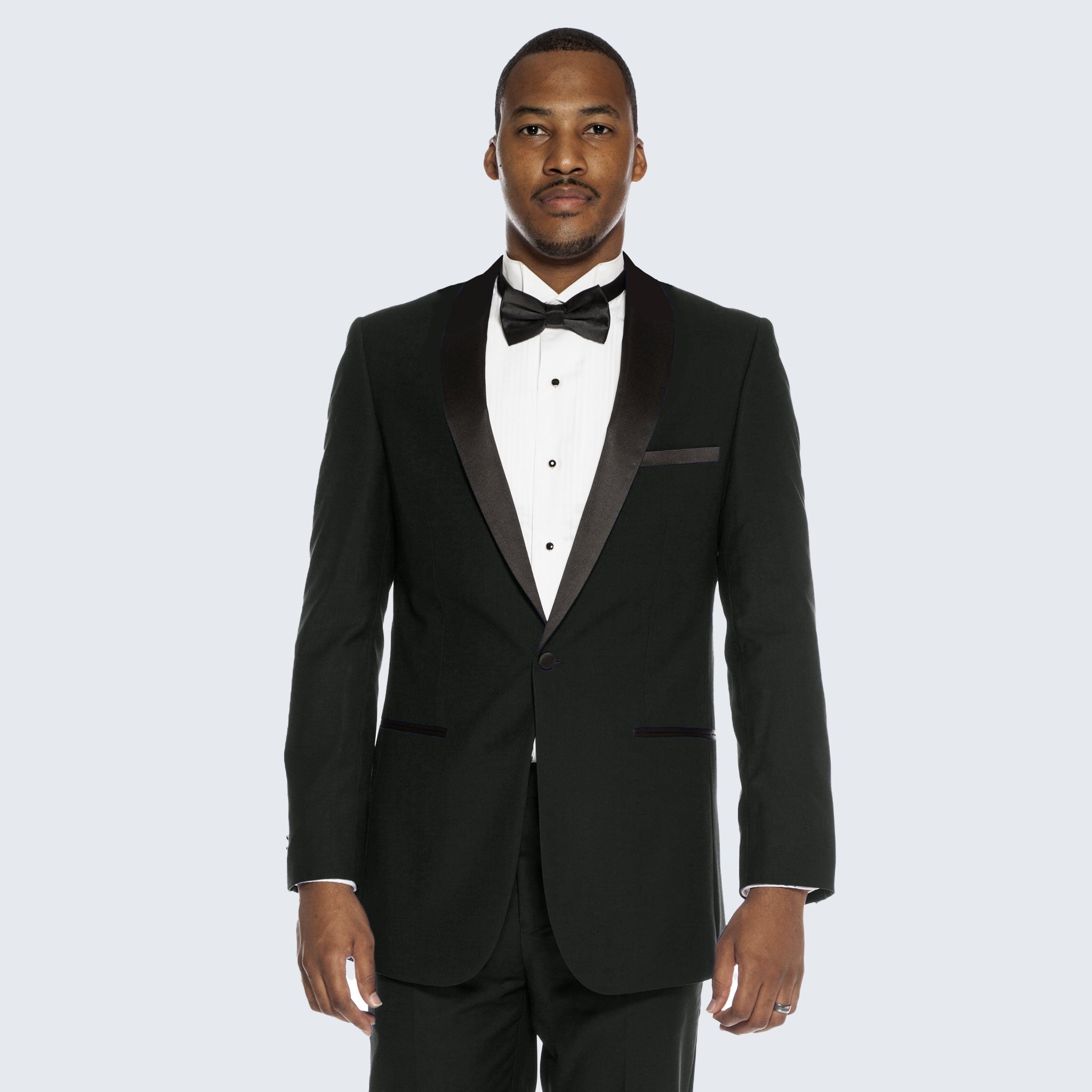Black Slim Fit Tuxedo with Shawl Lapel – Wedding & Prom