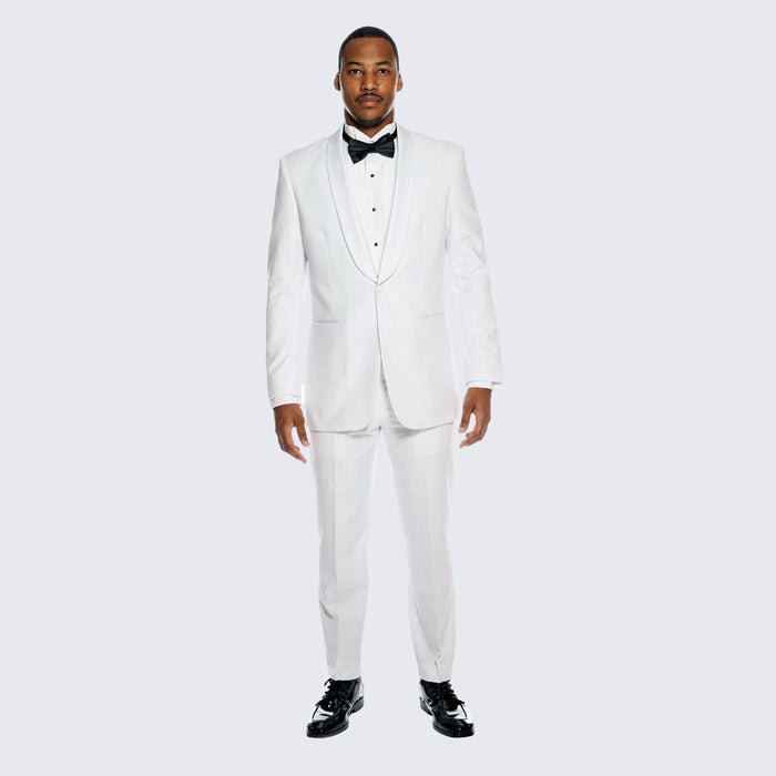 White Tuxedo Slim Fit with Shawl Lapel - Wedding - Prom