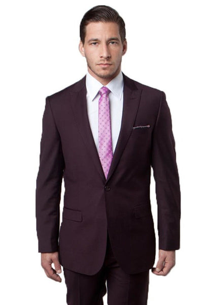 Men's Slim Fit Eggplant Suit from Tazio Suits