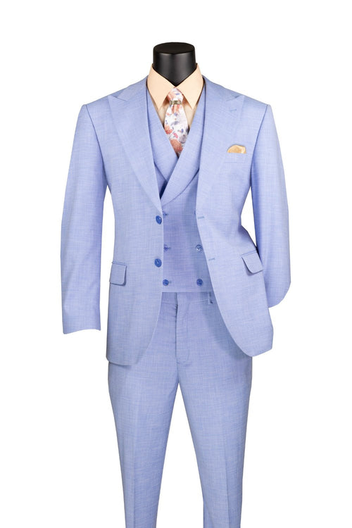 Slim Fit 3 Piece Stretch Fabric Suit in Brown by Vinci
