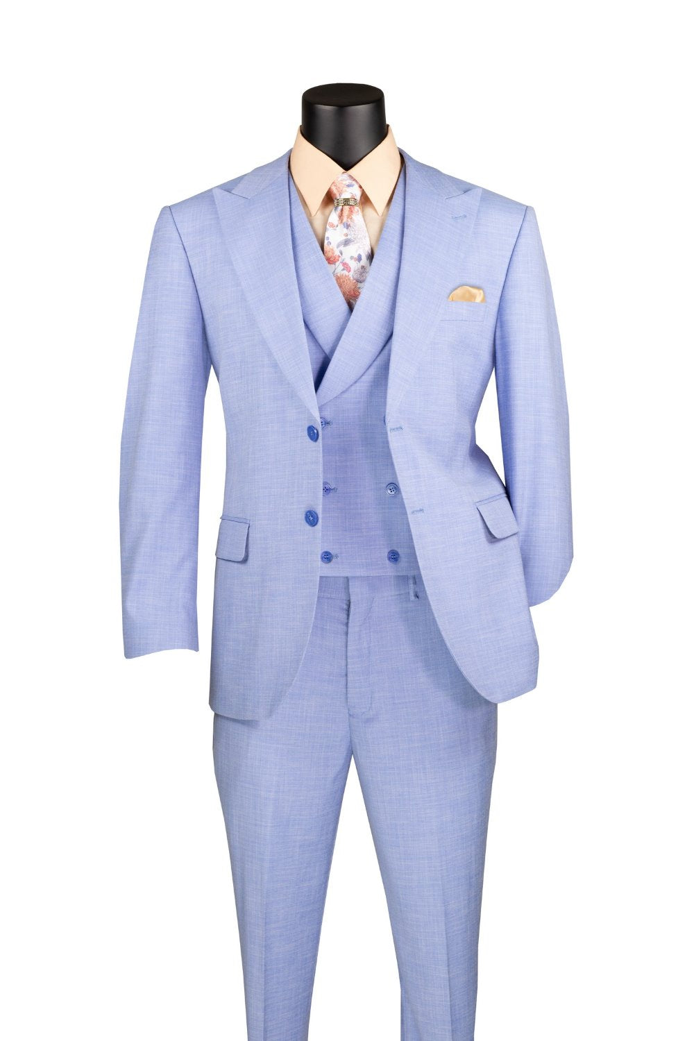 Slim Fit 3 Piece Stretch Fabric Suit in Brown by Vinci
