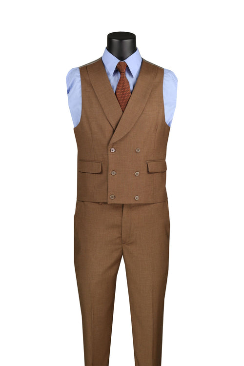 Slim Fit Men's Suit 3 Piece 2 Button in Black by Vinci