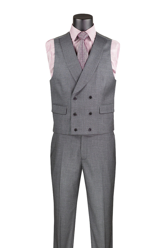 Master Collection - Regular Fit Men's 2 Piece Banded Collar Tuxedo Burgundy by Vinci