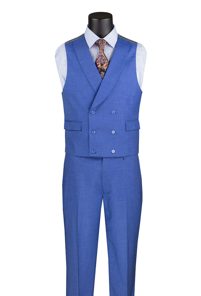 Catania Collection - Modern Fit Windowpane Suit 2 Piece in Purple by Vinci