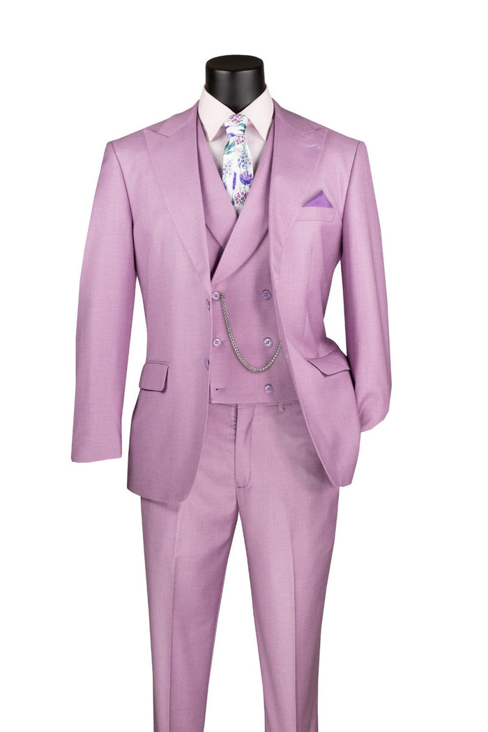 Ultra Slim Fit Shiny Sharkskin 2 Button 2 Piece Suit in Black by Vinci