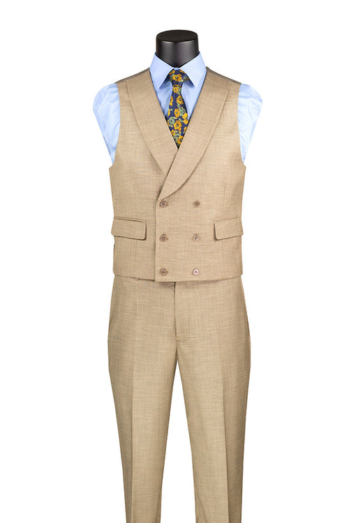 Rockefeller Collection - Double Breasted Stripe Suit Navy Regular Fit 2 Piece by Vinci