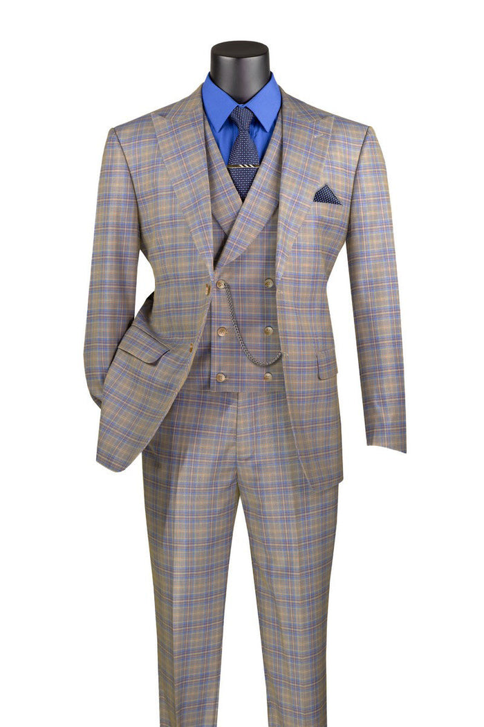 Ramses Collection - Burgundy Regular Fit Double Breasted 2 Piece Suit with Flexible Elastic Waistband Vinci