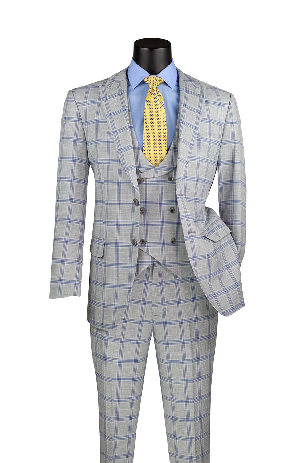 Slim Fit Suit 3 Piece 2 Button in Navy by Vinci