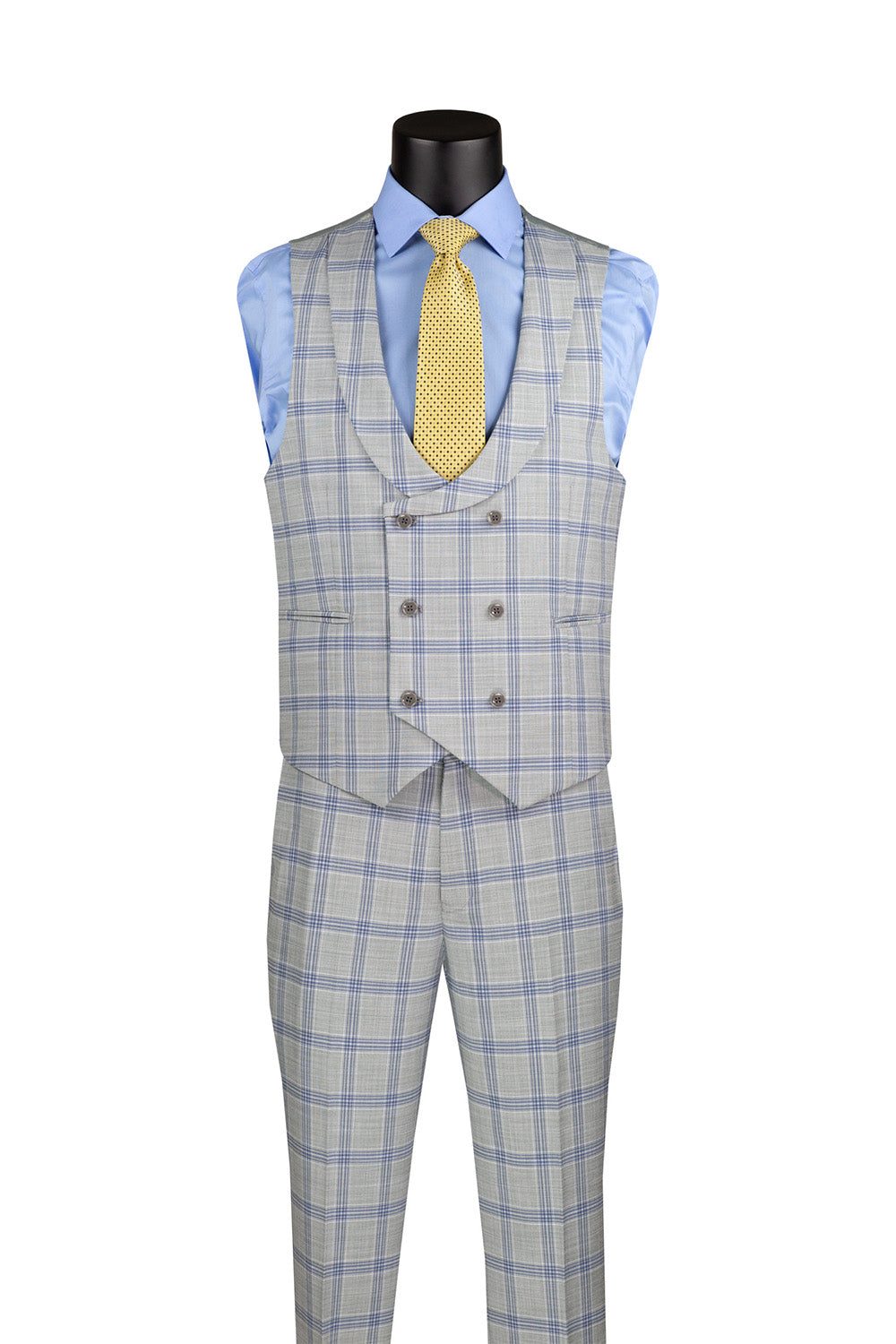 Slim Fit Suit 3 Piece 2 Button in Navy by Vinci