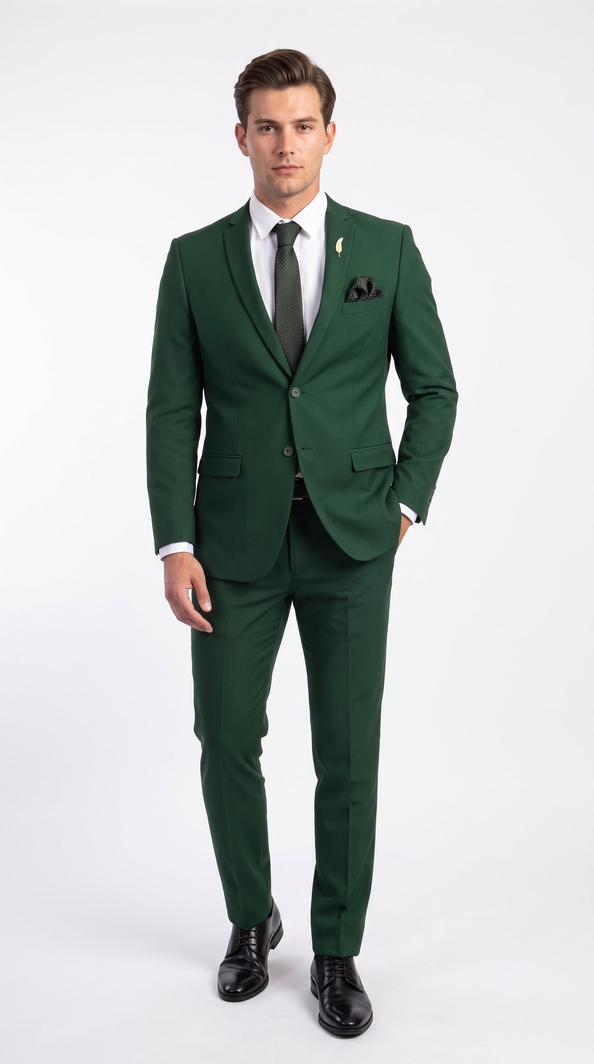 Men’s Emerald Green Suit – 2 Button Wedding Suit for Groom, Groomsmen, Prom & Formal Events