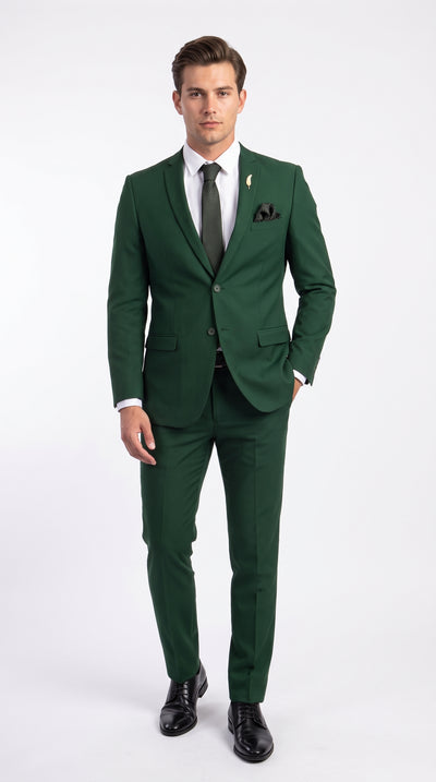 Men’s Emerald Green Suit – 2 Button Wedding Suit for Groom, Groomsmen, Prom & Formal Events